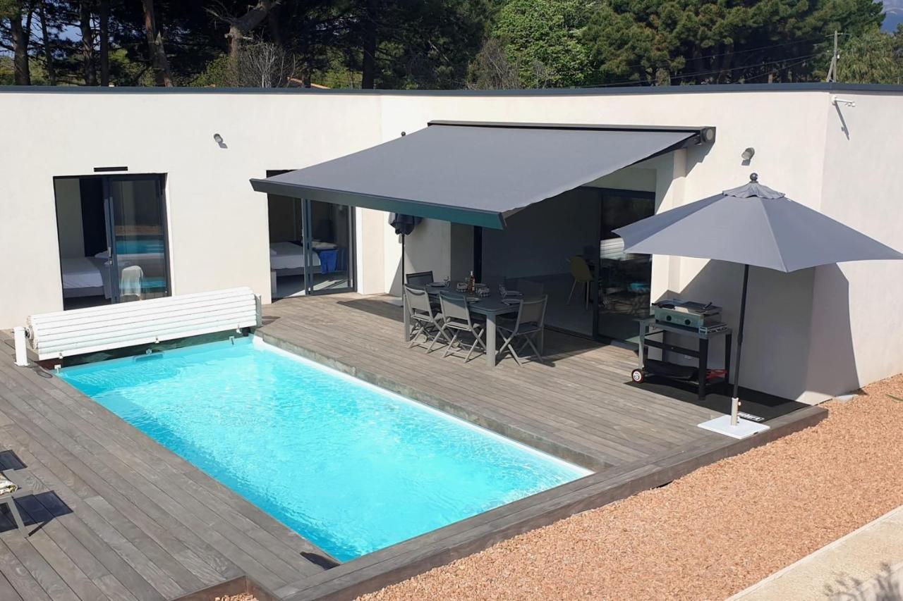 Jolie villa dans résidence avec piscine chauffée privée Lecci Extérieur photo